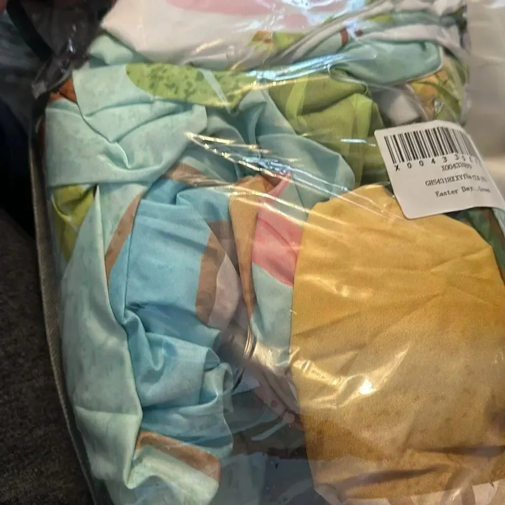 Easter Gnome Bedding Set - Blue and Green Twin Set Easter Day Bed Sheets